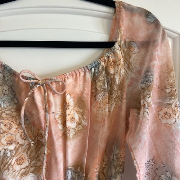 Hand made Pink floral Long Dress - Picture 4 of 5